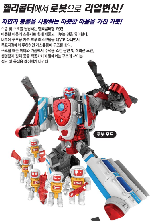 Hello Carbot All Star I-NOOK INUKE Helicopter Transforming Robot