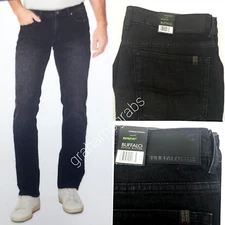 MENS BLACK BUFFALO DAVID BITTON REPREVE JACKSON STRAIGHT STRETCH JEANS COMFORT