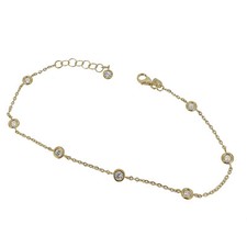 Echt Gold 585 Hals- Kette oder Arm- Kette mit Zirkonia Steine Zwischenteile Neu