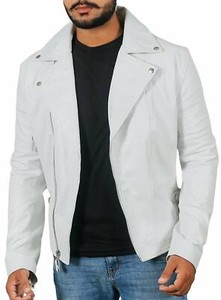 white genuine leather jacket