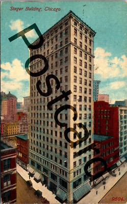 1913 Steger Building, Chicago, postcard jj188