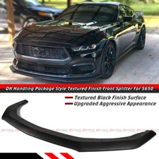 For 24-25 Ford Mustang S650 DH Handling Textured Black Front Bumper Lip Splitter