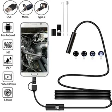 USB Type-C Endoscope Borescope Snake Inspection Camera 3 in 1 for PC Android