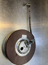 Vintage Sears Craftsman 100' White Steel Measuring Tape 39002 Made in USA.