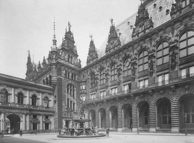 Hamburg Rathaus Germany 1910 Old Illustration Photo