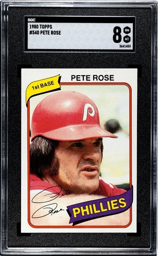 1980 Topps #540 Pete Rose SGC 8 NM-MT MLB Philadelphia Phillies