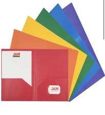 Heavy Duty 2-Pocket Presentation Folders, Assorted Colors, 6/Pack
