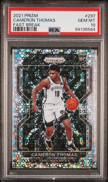 Cameron Thomas 2021 Panini Prizm Fast Break RC Rookie #297 PSA 10 GEM MINT