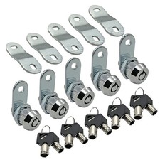 5 PCS 5/8 Inch Tubular Cam Lock Keyed Alike Removable Key RV Compartment