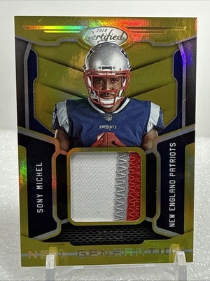 2018 Panini Certified - GOLD New Generations Jersey PATCH #28 Sony Michel 15/25