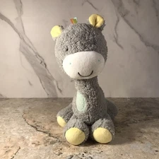 OKIE DOKIE GREY SPOTTED GIRAFFE RATTLE PLUSH LOVEY ANIMAL CIRCA 2017