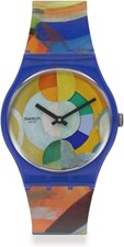 Swatch CAROUSEL by Robert Delaunay Gz712 Blue Unisex Adults Watch in Box NEW