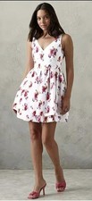Prabal Gurung Sz 18W Sleeveless Floral Babydoll Dress Feminine Coquette Lined