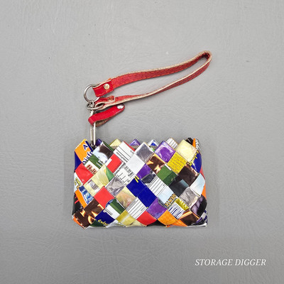 Vintage Nahui Ollin Candy Chewing Gum Wrapper Wristlet Zipper Change Coin Purse