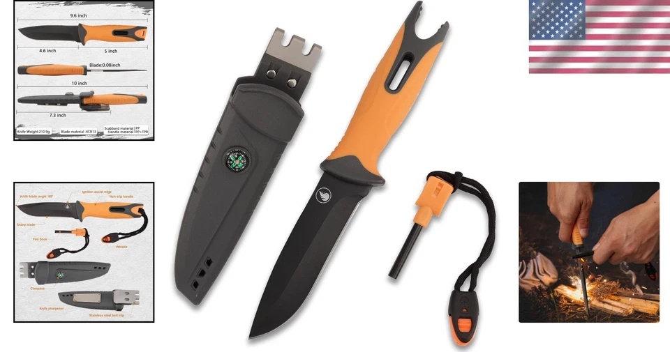 Cuchillo de caza de hoja fija de regalo perfecto para entusiastas y coleccionistas del aire libre Foto 2 de 4