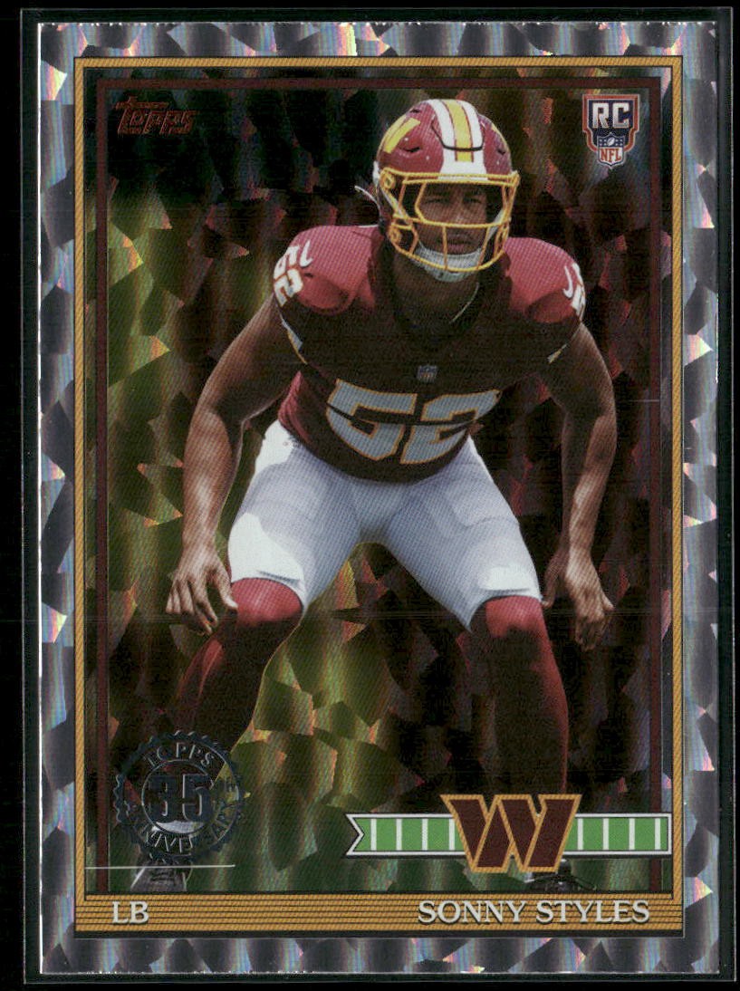 Sonny Styles 2026 Topps Flagship #91 1991 Topps Football Crackle Commanders
