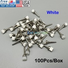 100Pcs/Pack Dental White Nylon Bowl Polishing Polisher Prophy Brushes Flat