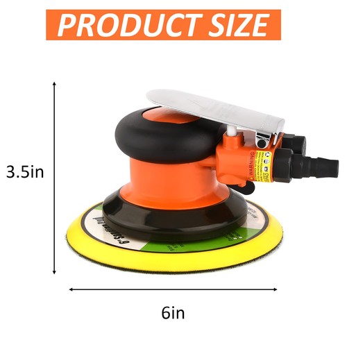 ZHONGAN 6" Pneumatic Air Random Orbital Sander for Wood Working, Heavy Duty P... - Picture 2 of 6