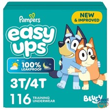 Pampers Easy Ups Bluey Training Underwear - Size 3T-4T - 116ct: Tear Away Sides