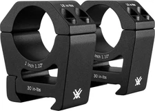 Vortex Sport 1in Riflecope Rings, High - 1.1in, Set of 2, Black, SPT1-H