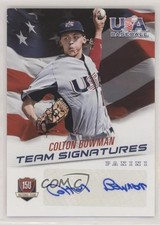 2015 Panini USA Baseball Signatures Blue Ink 119/299 Colton Bowman #2 Auto w5b