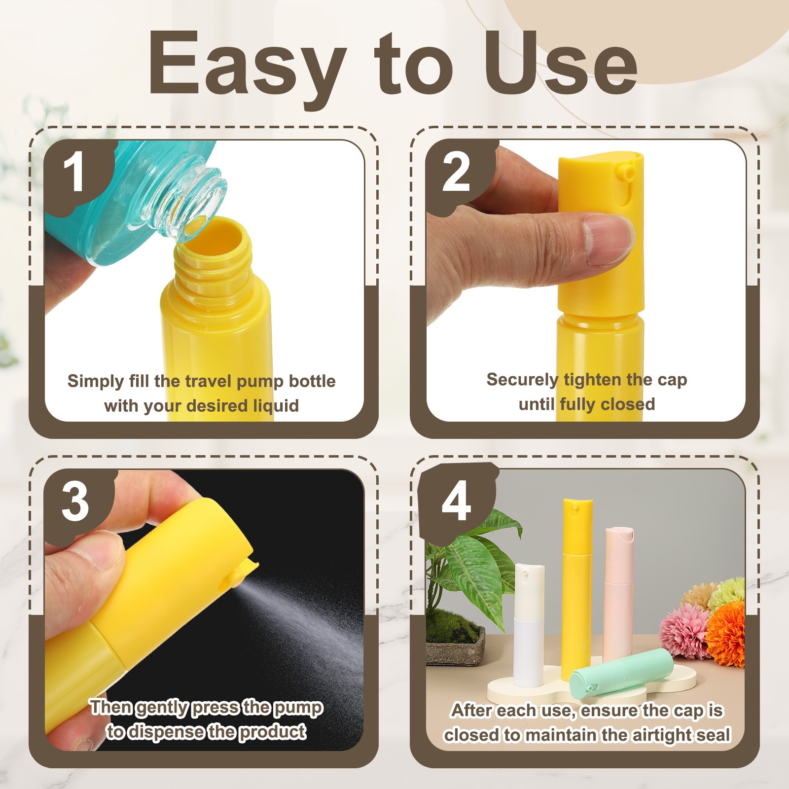 Airless Pump Bottles, Cosmetic Spray Bottles 30 ml & 3 Pcs & Green