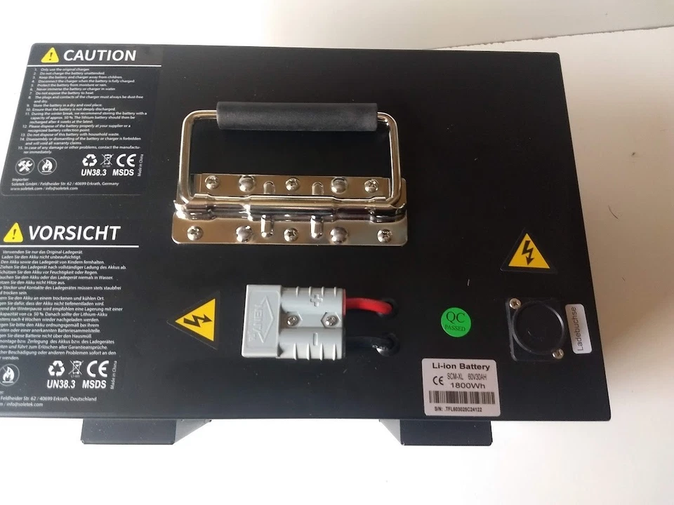 Akku 60v 30Ah fü r Rolektro Trike-Quart V3 Modelle mit grauen Stecker