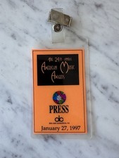 1997 American Music Awards PRESS BADGE Pass Tupac Alanis Morissette Vintage