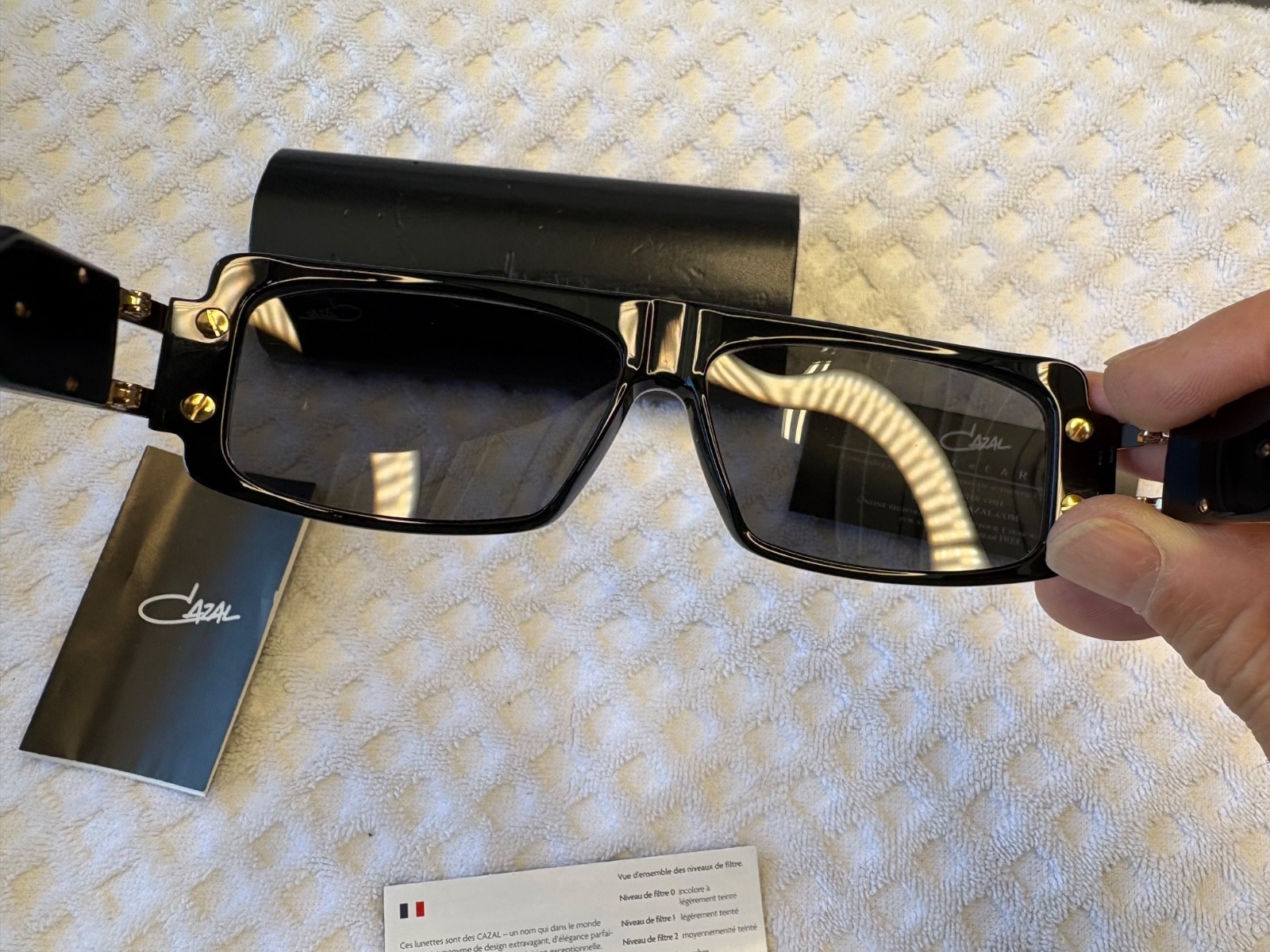 Cazal Grey Gradient Rectangular Unisex Sunglasses… - image 3