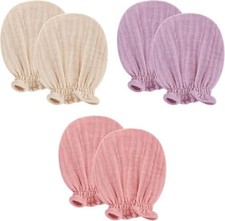 Pro Goleem Muslin Baby Mittens, 100 Cotton No Scratch Gloves for Newborn 0-6M