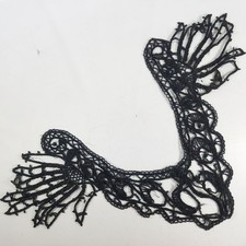 Ornate Antique Victorian Jet Beaded Collar For Restoration Very Large Mourning