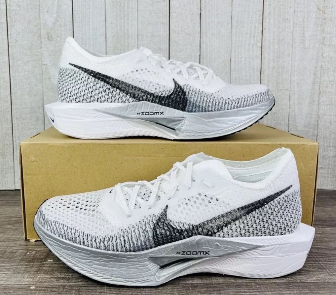 New Men's Nike ZoomX Vaporfly Next% 3 White/Dark Smoke Grey