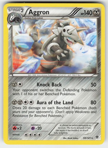 Aggron 59/101 Rare Plasma Blast Pokemon Lightly Played