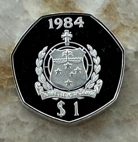 1984 Samoa Silver Tala Chief Malietoa Tanumafili II Piedfort Proof Coin Dollar