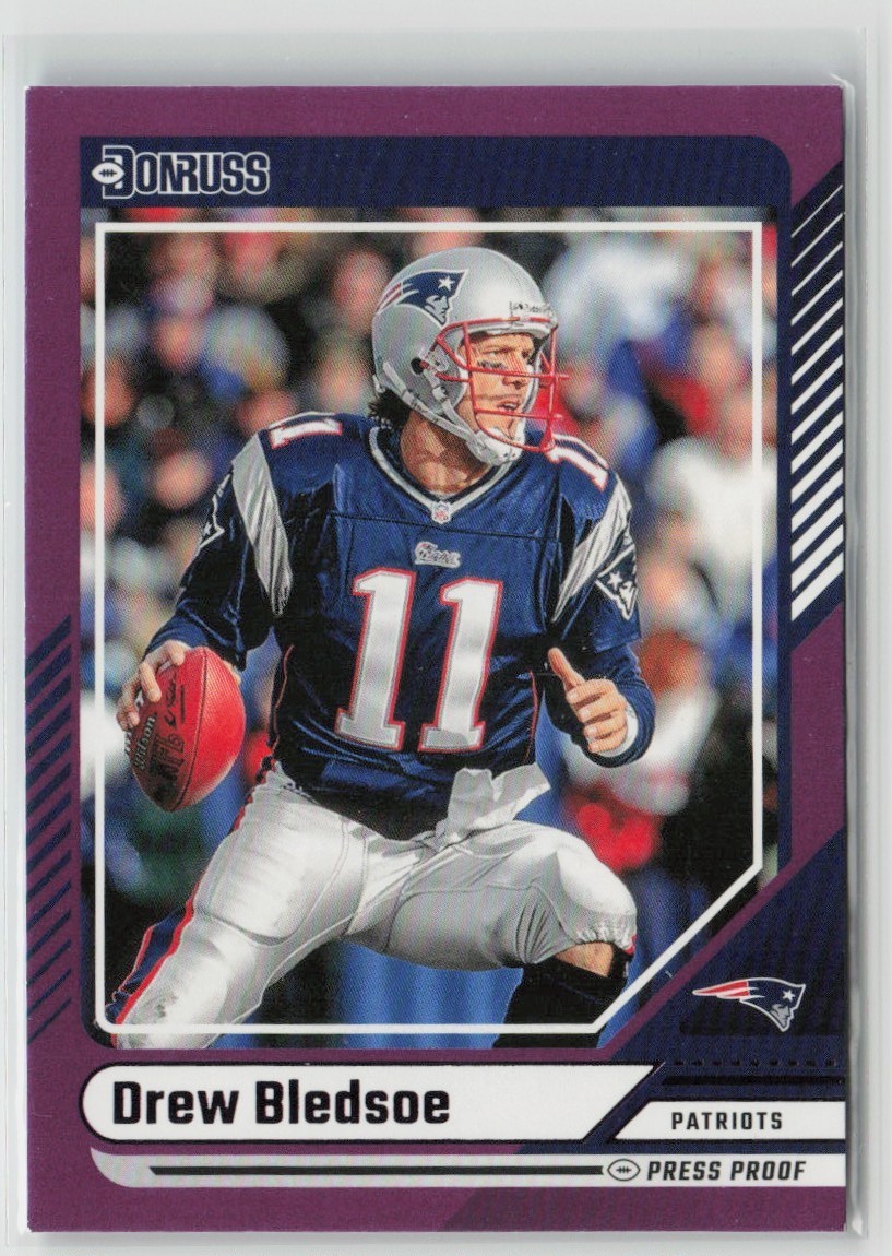 2024 Donruss Press Proof Purple Drew Bledsoe #225 New England Patriots