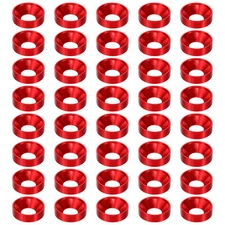 M8 Finish Countersunk Washer 40pcs Aluminum Alloy Flat Cup Screw Gasket Red