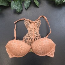auden Women's 32B Blush Pink Lace Push Up Racerback Underwire Bra