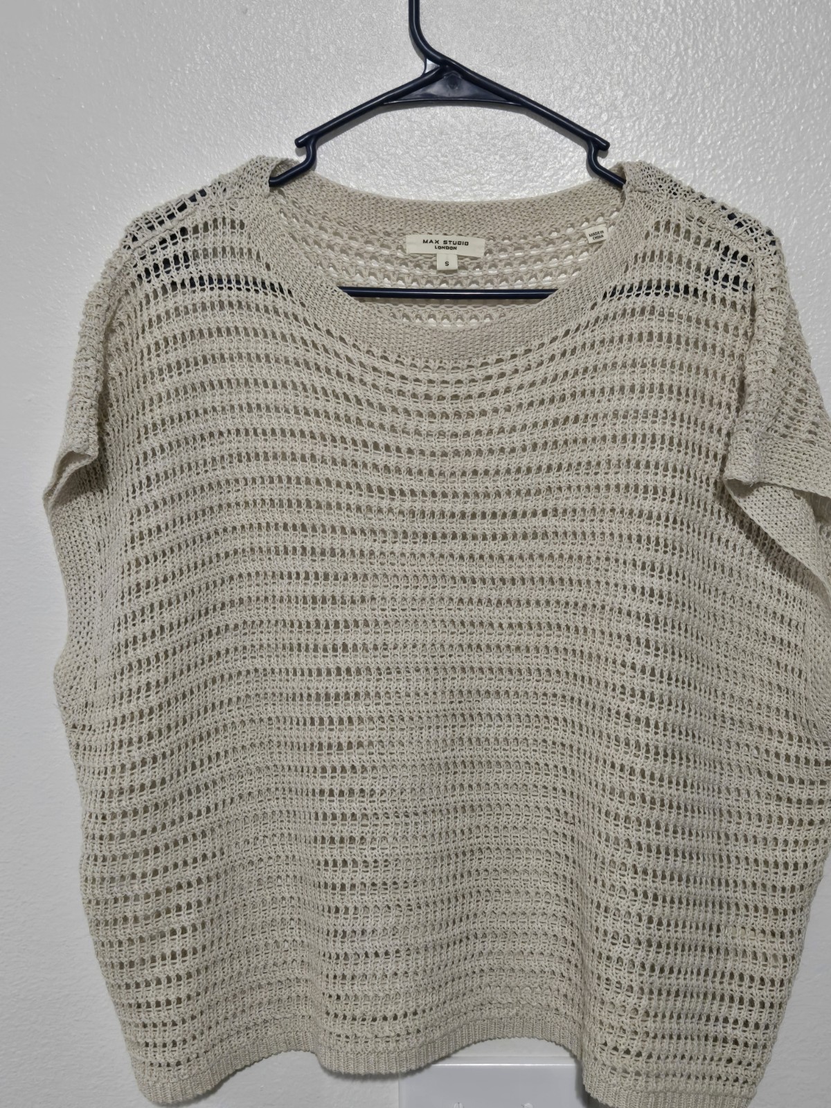 Max Studio London Womens Crocheted Top. Tan Size S