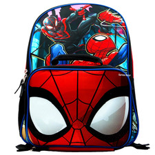 Marvel Spiderman Large Backpack w/Lunch Bag 16" School Book Bag Set New
