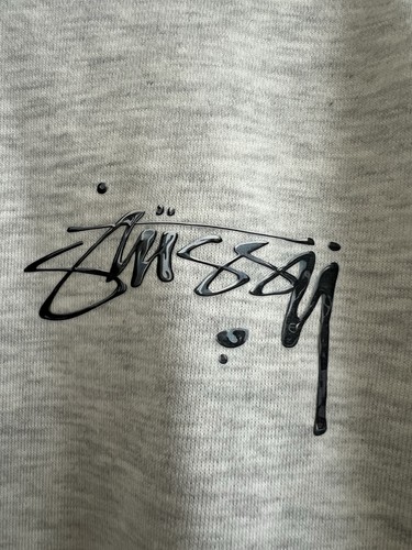 Men’s light Heather Grey Stussy Pullover Hoodie, Size Large - Picture 4 of 6
