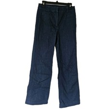 LOFT Womens Jeans 4 Wide Leg Trouser Retro Nautical Bootcut Stretch Boho Dark
