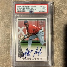 2018 Fernando Tatis Jr Leaf Ultimate Draft RC ON CARD Auto PSA 9 Mint Padres SS