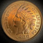 1900 Indian Head Cent Penny Full Liberty 4 Diamonds BU RED GEM LUSTER SEE VIDEO
