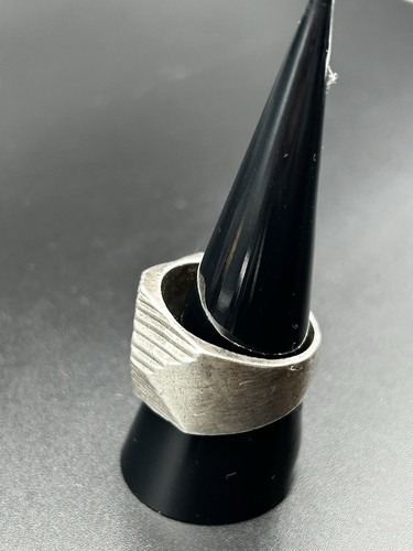 925 schwerer Mexiko Sterlingsilber Vintage Ring gestreift Größe 9,5 - Bild 3 von 5