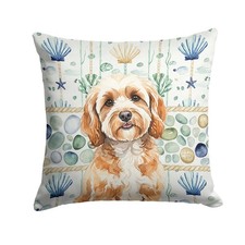 Caroline's Treasures Cavapoo Coastal Sea Glass Throw Pillow WDK6966PW1414