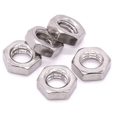 50 PCS 1/4-20 UNC Stainless Steel Thin Hex Jam Nuts, 304 SS 18-8, Coarse Thread