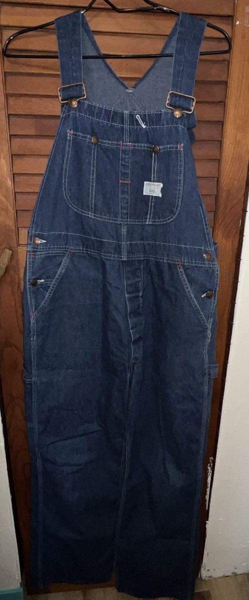 Vintage JCPenney Big Mac Square Bak Blue Denim Carpenter Bib