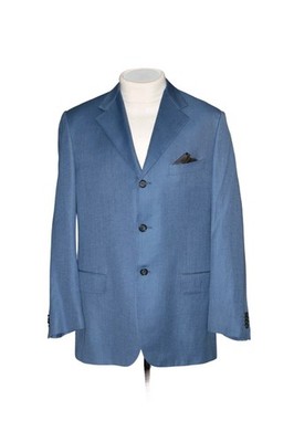 Corneliani Italy Blazer Sport Coat Jacket 44R 44 R Solid Light  Wool Silk Lined