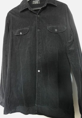DDR Exquisit Herren Oberhemd schwarz Feincord Gr.46/48 lg.Arm