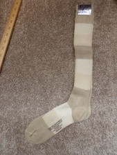 Vtg 70' Brown/Tan Striped Knee High SOCKS 9-11 NOS Orlon Acrylic